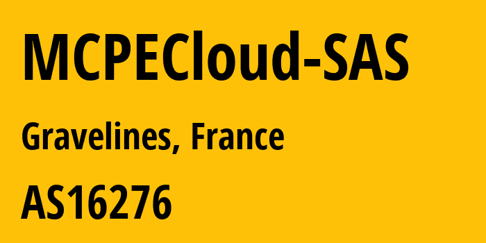 Информация о провайдере MCPECloud-SAS AS16276 OVH SAS: все IP-адреса, network, все айпи-подсети