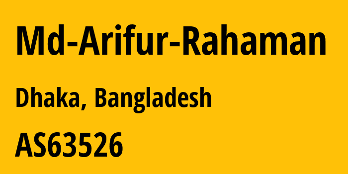 Информация о провайдере Md-Arifur-Rahaman AS63526 Systems Solutions & development Technologies Limited: все IP-адреса, network, все айпи-подсети
