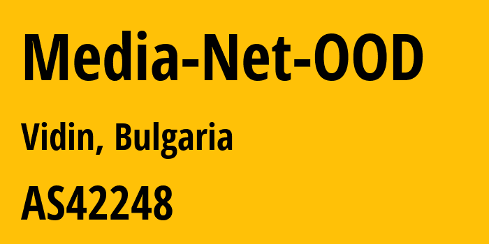 Информация о провайдере Media-Net-OOD AS42248 Vida optics TVV Ltd.: все IP-адреса, network, все айпи-подсети