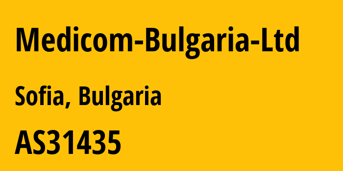 Информация о провайдере Medicom-Bulgaria-Ltd AS31435 MEDICOM BULGARIA Ltd.: все IP-адреса, network, все айпи-подсети