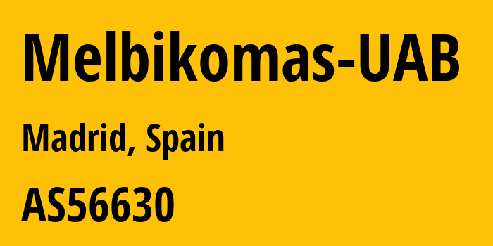 Информация о провайдере Melbikomas-UAB AS56630 Melbikomas UAB: все IP-адреса, network, все айпи-подсети