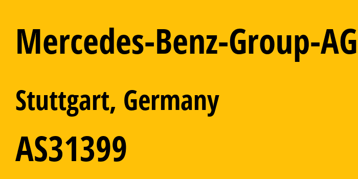 Информация о провайдере Mercedes-Benz-Group-AG AS31399 Mercedes-Benz Group AG: все IP-адреса, network, все айпи-подсети