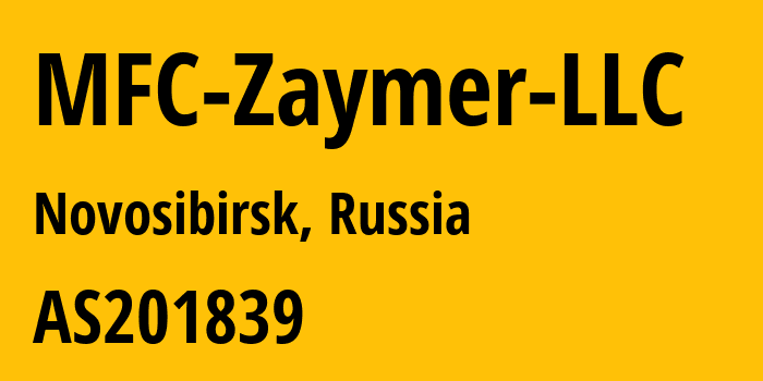 Информация о провайдере MFC-Zaymer-LLC AS201839 Zaymer PJSC: все IP-адреса, network, все айпи-подсети