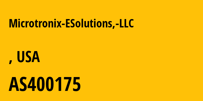 Информация о провайдере Microtronix-ESolutions,-LLC AS400175 Microtronix ESolutions, LLC: все IP-адреса, network, все айпи-подсети