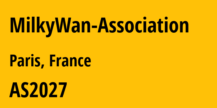 Информация о провайдере MilkyWan-Association AS2027 MilkyWan Association: все IP-адреса, network, все айпи-подсети