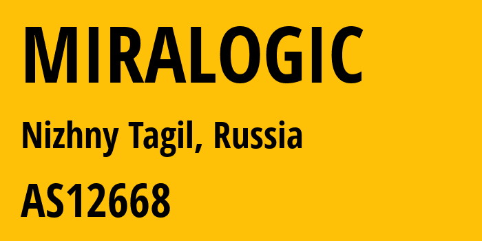 Информация о провайдере MIRALOGIC AS12668 LLC KomTehCentr: все IP-адреса, network, все айпи-подсети