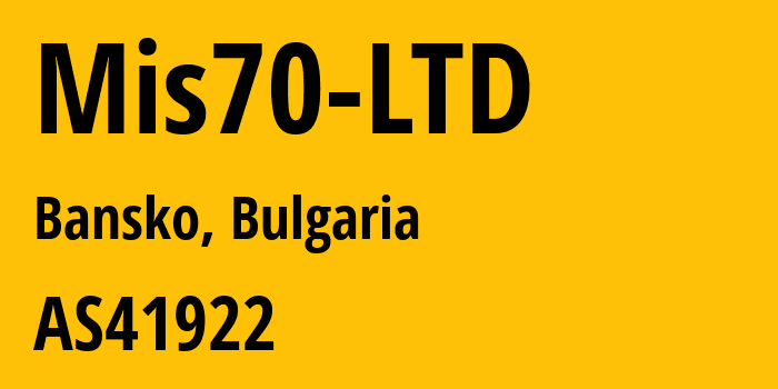 Информация о провайдере Mis70-LTD AS41922 MIS70 LTD: все IP-адреса, network, все айпи-подсети