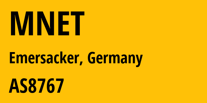 Информация о провайдере MNET AS8767 M-net Telekommunikations GmbH: все IP-адреса, network, все айпи-подсети