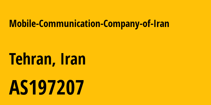 Информация о провайдере Mobile-Communication-Company-of-Iran AS197207 Mobile Communication Company of Iran PLC: все IP-адреса, network, все айпи-подсети