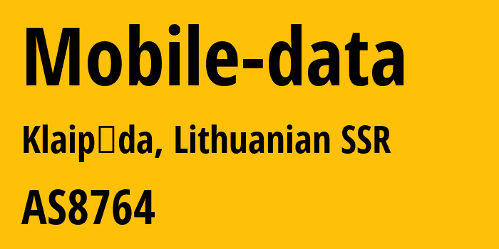 Информация о провайдере Mobile-data AS8764 Telia Lietuva, AB: все IP-адреса, network, все айпи-подсети