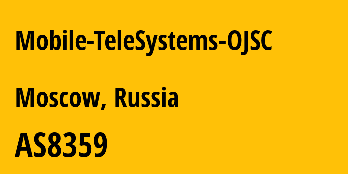 Информация о провайдере Mobile-Telesystems-OJSC AS8359 MTS PJSC: все IP-адреса, network, все айпи-подсети