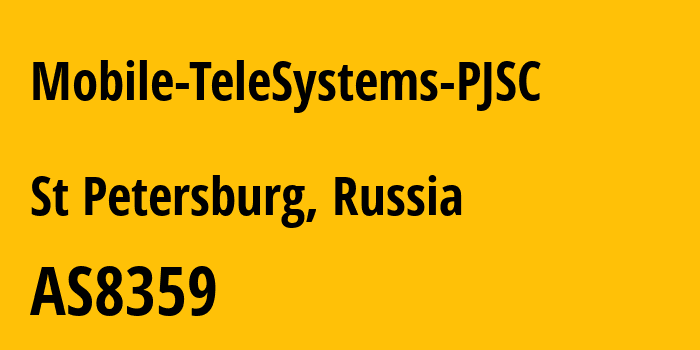 Информация о провайдере Mobile-TeleSystems-PJSC AS8359 MTS PJSC: все IP-адреса, network, все айпи-подсети