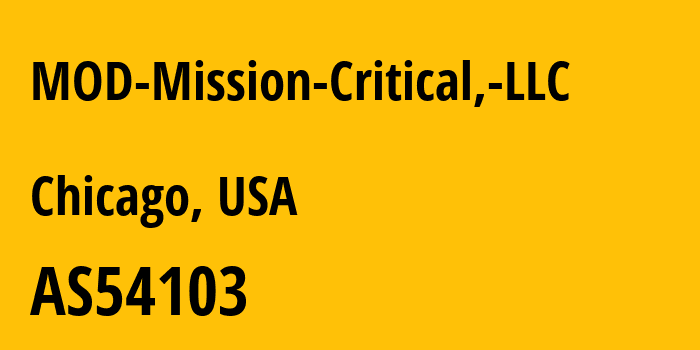 Информация о провайдере MOD-Mission-Critical,-LLC AS54103 MOD Mission Critical, LLC: все IP-адреса, network, все айпи-подсети