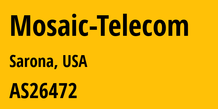 Информация о провайдере Mosaic-Telecom AS26472 Mosaic Telecom: все IP-адреса, network, все айпи-подсети