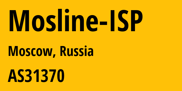 Информация о провайдере Mosline-ISP AS31370 OOO Gruppa MosLine: все IP-адреса, network, все айпи-подсети