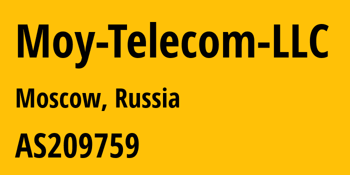 Информация о провайдере Moy-Telecom-LLC AS209759 Moy Telecom LLC: все IP-адреса, network, все айпи-подсети