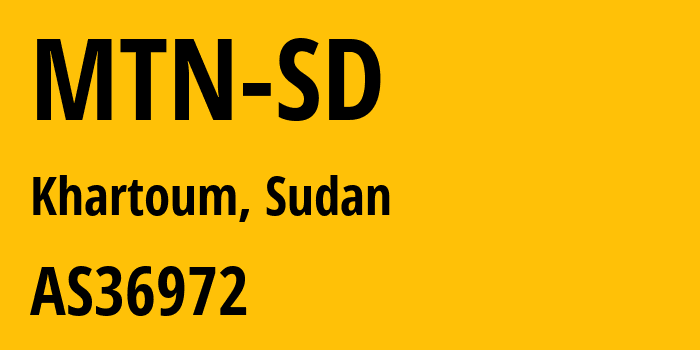 Информация о провайдере MTN-SD AS36972 MTN SUDAN: все IP-адреса, network, все айпи-подсети