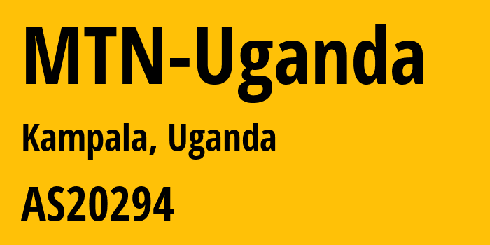 Информация о провайдере MTN-Uganda AS20294 MTN Uganda: все IP-адреса, network, все айпи-подсети