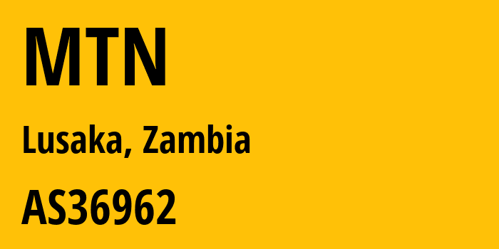 Информация о провайдере MTN AS36962 MTN Zambia: все IP-адреса, network, все айпи-подсети