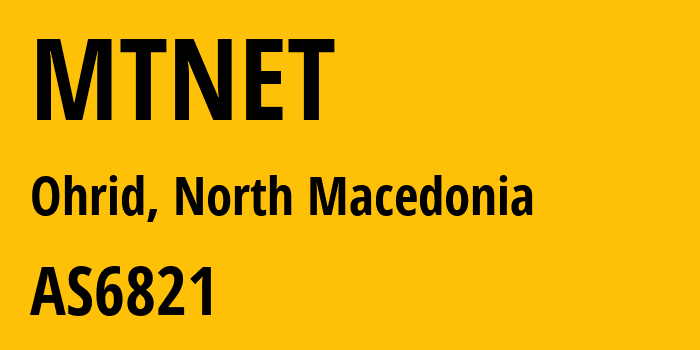 Информация о провайдере MTNET AS6821 Makedonski Telekom AD-Skopje: все IP-адреса, network, все айпи-подсети