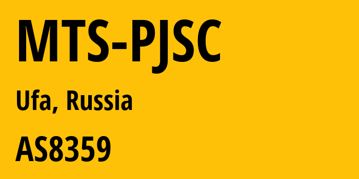 Информация о провайдере MTS-PJSC AS8359 MTS PJSC: все IP-адреса, network, все айпи-подсети