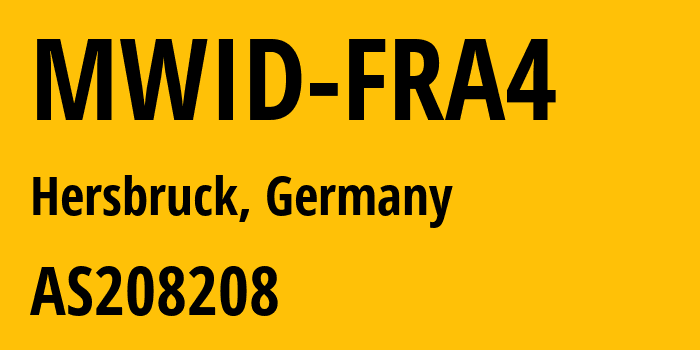 Информация о провайдере MWID-FRA4 AS208208 Marco Lingl trading as Cyberse GmbH & Co. KG: все IP-адреса, network, все айпи-подсети