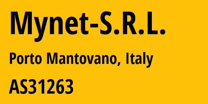 Информация о провайдере Mynet-S.R.L. AS31263 MYNET S.R.L.: все IP-адреса, network, все айпи-подсети