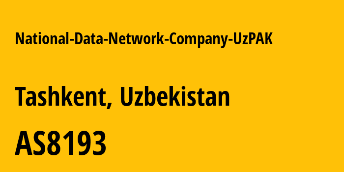 Информация о провайдере National-Data-Network-Company-UzPAK AS8193 Uzbektelekom Joint Stock Company: все IP-адреса, network, все айпи-подсети
