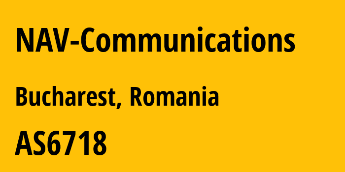 Информация о провайдере NAV-Communications AS6718 NAV COMMUNICATIONS SRL: все IP-адреса, network, все айпи-подсети