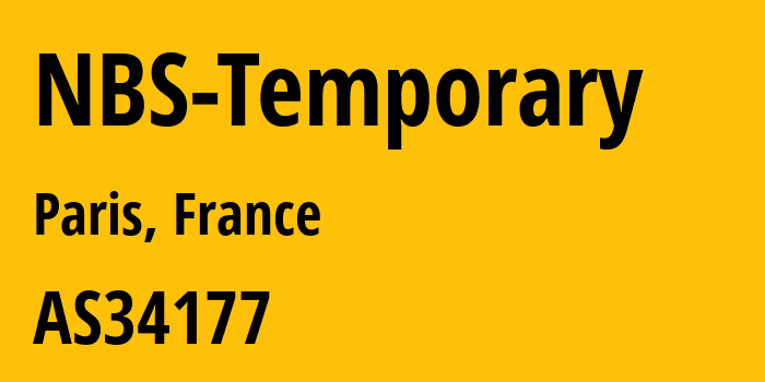 Информация о провайдере NBS-Temporary AS34177 CELESTE SAS: все IP-адреса, network, все айпи-подсети