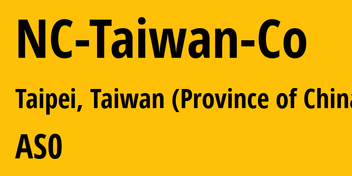 Информация о провайдере NC-Taiwan-Co : все IP-адреса, network, все айпи-подсети