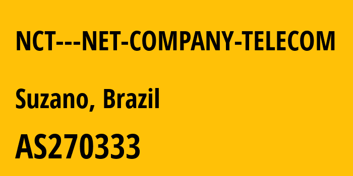 Информация о провайдере NCT---NET-COMPANY-TELECOM AS270333 NCT - NET COMPANY TELECOM: все IP-адреса, network, все айпи-подсети