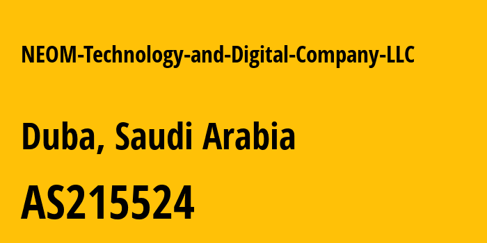 Информация о провайдере NEOM-Technology-and-Digital-Company-LLC AS215524 NEOM Technology and Digital Company LLC: все IP-адреса, network, все айпи-подсети