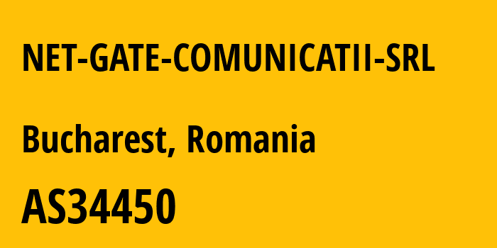 Информация о провайдере NET-GATE-COMUNICATII-SRL AS34450 NET GATE COMUNICATII SRL: все IP-адреса, network, все айпи-подсети