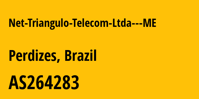 Информация о провайдере Net-Triangulo-Telecom-Ltda---ME AS264283 Net Triangulo Telecom Ltda - ME: все IP-адреса, network, все айпи-подсети