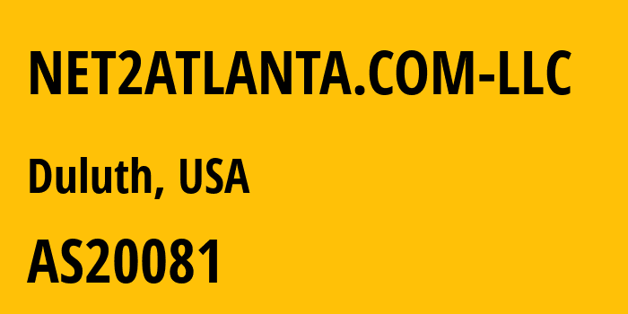 Информация о провайдере NET2ATLANTA.COM-LLC AS20081 NET2ATLANTA.COM LLC: все IP-адреса, network, все айпи-подсети