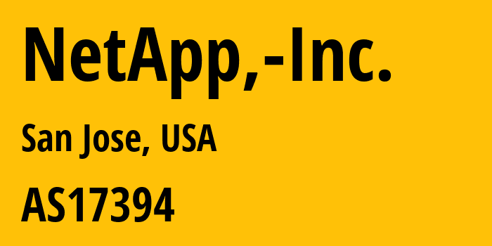 Информация о провайдере NetApp,-Inc. AS17394 NetApp, Inc.: все IP-адреса, network, все айпи-подсети