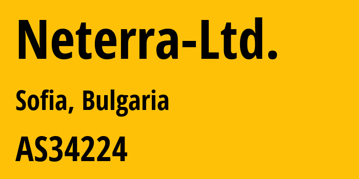 Информация о провайдере Neterra-Ltd. AS34224 Neterra Ltd.: все IP-адреса, network, все айпи-подсети