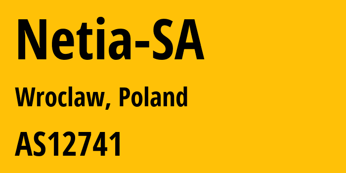 Информация о провайдере Netia-SA AS12741 Netia SA: все IP-адреса, network, все айпи-подсети