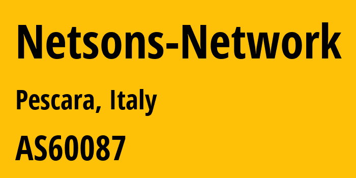 Информация о провайдере Netsons-Network AS60087 Netsons s.r.l.: все IP-адреса, network, все айпи-подсети