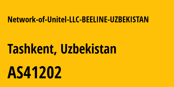 Информация о провайдере Network-of-Unitel-LLC-BEELINE-UZBEKISTAN AS41202 UNITEL LLC: все IP-адреса, network, все айпи-подсети