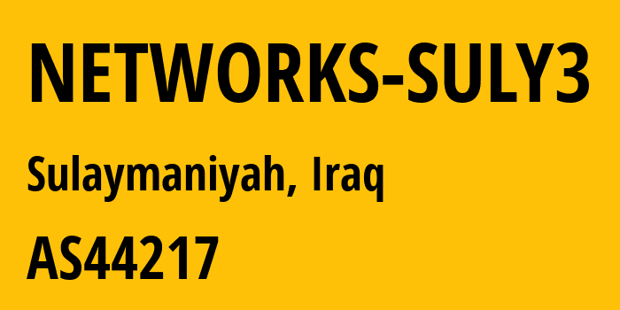 Информация о провайдере NETWORKS-SULY3 AS44217 IQ Networks for Data and Internet Services Ltd: все IP-адреса, network, все айпи-подсети