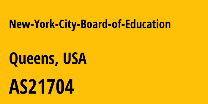 Информация о провайдере New-York-City-Board-of-Education AS21704 New York City Board of Education: все IP-адреса, network, все айпи-подсети