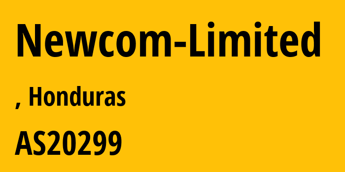 Информация о провайдере Newcom-Limited AS20299 Newcom Limited: все IP-адреса, network, все айпи-подсети