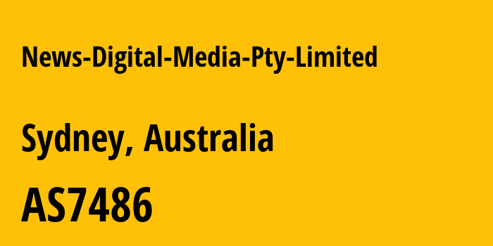 Информация о провайдере News-Digital-Media-Pty-Limited AS7486 News Digital Media Pty Limited: все IP-адреса, network, все айпи-подсети