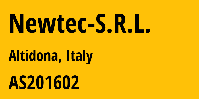 Информация о провайдере Newtec-S.R.L. AS201602 NEWTEC S.R.L.: все IP-адреса, network, все айпи-подсети