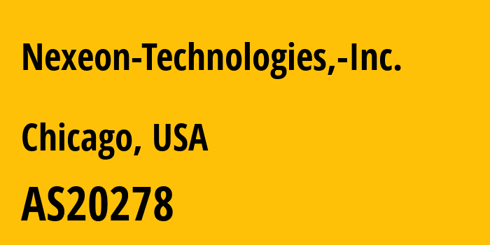 Информация о провайдере Nexeon-Technologies,-Inc. AS20278 Nexeon Technologies, Inc.: все IP-адреса, network, все айпи-подсети