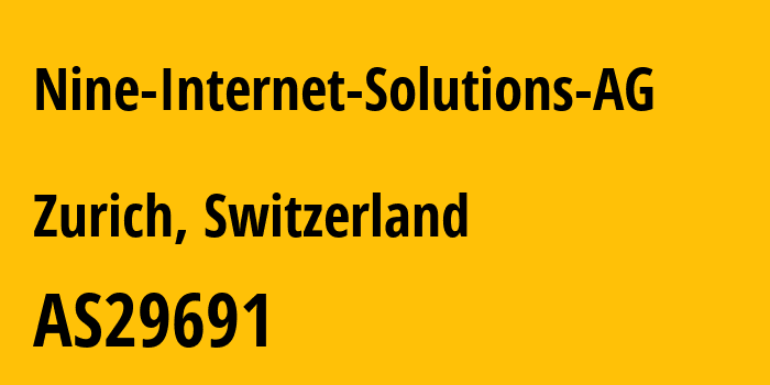 Информация о провайдере Nine-Internet-Solutions-AG AS29691 Nine Internet Solutions AG: все IP-адреса, network, все айпи-подсети
