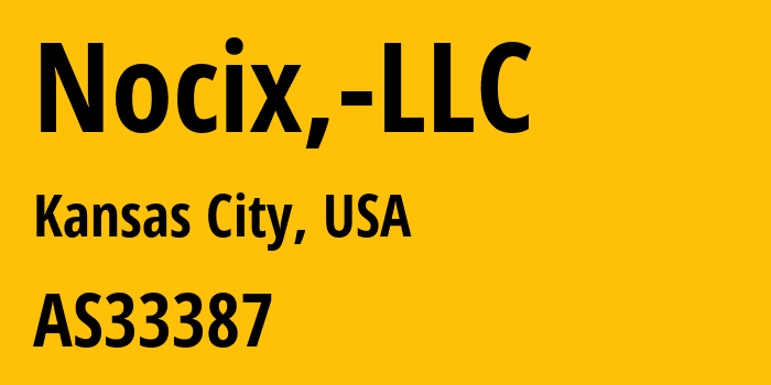 Информация о провайдере Nocix,-LLC AS33387 Nocix, LLC: все IP-адреса, network, все айпи-подсети