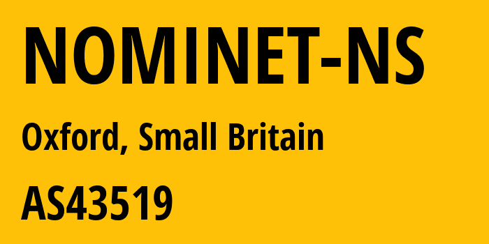 Информация о провайдере NOMINET-NS AS43519 Nominet UK: все IP-адреса, network, все айпи-подсети